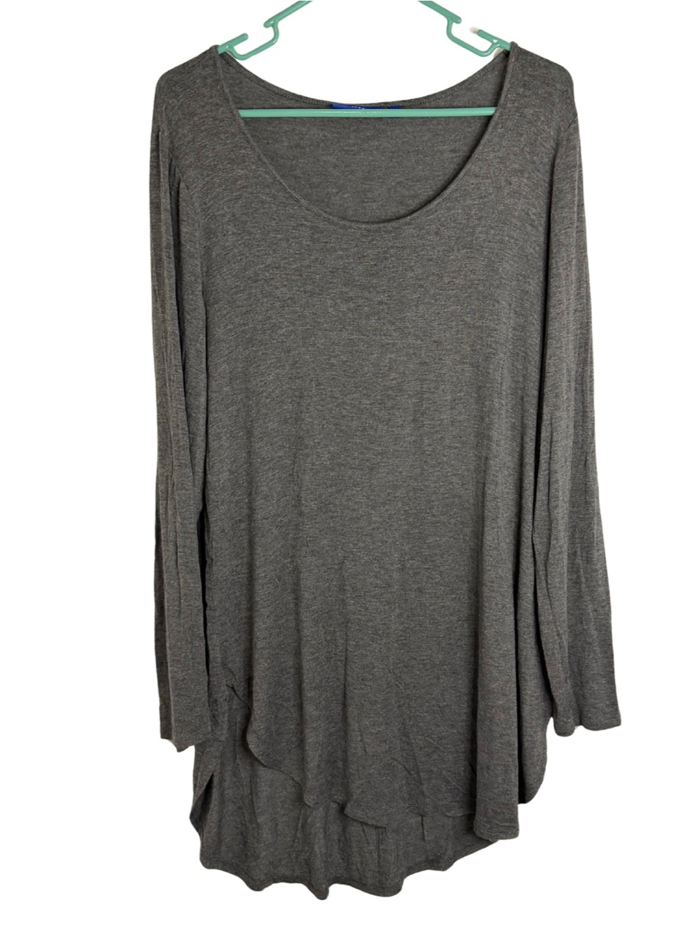 Apt. 9 Gray Scoop Neck Long Sleeve Tunic Size Large